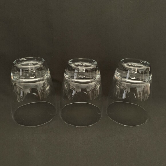 Bormioli Rocco Luna Clear Glass Double Old Fashion Bubble 4 1/4" High Lot of 3 - Picture 3 of 6